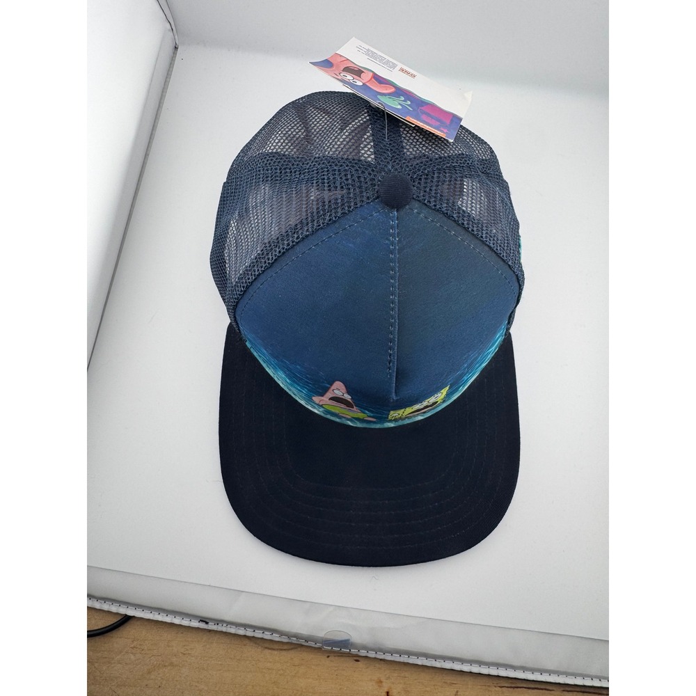 Nickelodeon SpongeBob SquarePants Trucker Hat OS Navy Blue NWT Graphic Snapback - Picture 4 of 7